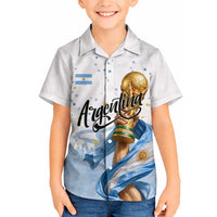 Personalized Argentina Football Hawaiian Shirt Soccer Trophy Celebration Flag Graphic