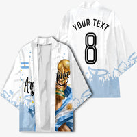 Personalized Argentina Football Kimono Soccer Trophy Celebration Flag Graphic