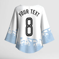 Personalized Argentina Football Kimono Sleeve Blouse Soccer Trophy Celebration Flag Graphic