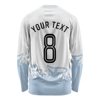 Personalized Argentina Football Long Sleeve Shirt Soccer Trophy Celebration Flag Graphic