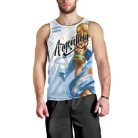 Personalized Argentina Football Men Tank Top Soccer Trophy Celebration Flag Graphic