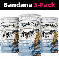 Personalized Argentina Football Neck Gaiter Soccer Trophy Celebration Flag Graphic
