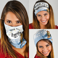 Personalized Argentina Football Neck Gaiter Soccer Trophy Celebration Flag Graphic