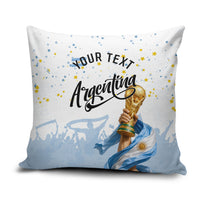 Personalized Argentina Football Pillow Cover Soccer Trophy Celebration Flag Graphic