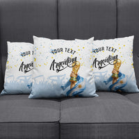 Personalized Argentina Football Pillow Cover Soccer Trophy Celebration Flag Graphic