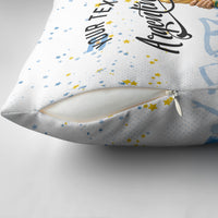 Personalized Argentina Football Pillow Cover Soccer Trophy Celebration Flag Graphic