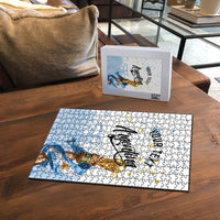Personalized Argentina Football Puzzle Soccer Trophy Celebration Flag Graphic