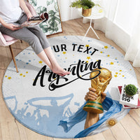 Personalized Argentina Football Round Carpet Soccer Trophy Celebration Flag Graphic