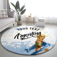 Personalized Argentina Football Round Carpet Soccer Trophy Celebration Flag Graphic