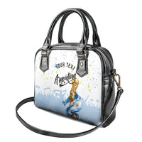 Personalized Argentina Football Shoulder Handbag Soccer Trophy Celebration Flag Graphic