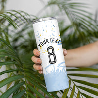 Personalized Argentina Football Skinny Tumbler Soccer Trophy Celebration Flag Graphic
