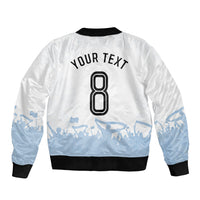 Personalized Argentina Football Sleeve Zip Bomber Jacket Soccer Trophy Celebration Flag Graphic