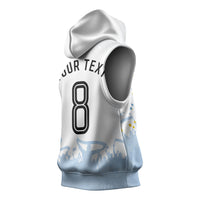 Personalized Argentina Football Sleeveless Hoodie Soccer Trophy Celebration Flag Graphic