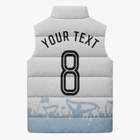 Personalized Argentina Football Sleeveless Puffer Jacket Soccer Trophy Celebration Flag Graphic