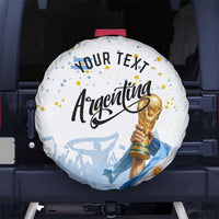 Personalized Argentina Football Spare Tire Cover Soccer Trophy Celebration Flag Graphic