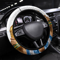 Argentina Football Steering Wheel Cover Soccer Trophy Celebration Flag Graphic