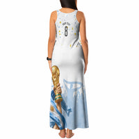 Personalized Argentina Football Tank Maxi Dress Soccer Trophy Celebration Flag Graphic