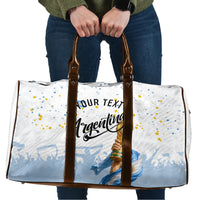 Personalized Argentina Football Travel Bag Soccer Trophy Celebration Flag Graphic