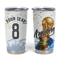 Personalized Argentina Football Tumbler Cup Soccer Trophy Celebration Flag Graphic