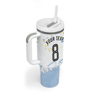 Personalized Argentina Football Tumbler With Handle Soccer Trophy Celebration Flag Graphic