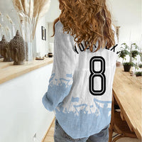 Personalized Argentina Football Women Casual Shirt Soccer Trophy Celebration Flag Graphic