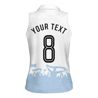 Personalized Argentina Football Women Sleeveless Polo Shirt Soccer Trophy Celebration Flag Graphic