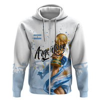 Personalized Argentina Football Zip Hoodie Soccer Trophy Celebration Flag Graphic