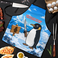 Flight Was Never An Option Funny Penguin With Knife Apron Animal Meme Humor Comic Graphic