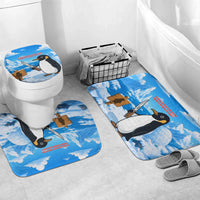 Flight Was Never An Option Funny Penguin With Knife Bathroom Set Animal Meme Humor Comic Graphic
