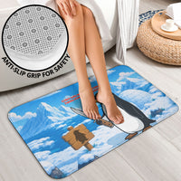 Flight Was Never An Option Funny Penguin With Knife Bathroom Set Animal Meme Humor Comic Graphic