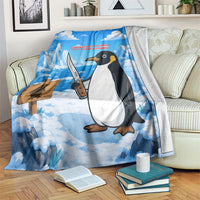 Flight Was Never An Option Funny Penguin With Knife Blanket Animal Meme Humor Comic Graphic