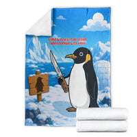 Flight Was Never An Option Funny Penguin With Knife Blanket Animal Meme Humor Comic Graphic