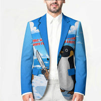 Flight Was Never An Option Funny Penguin With Knife Blazer Animal Meme Humor Comic Graphic