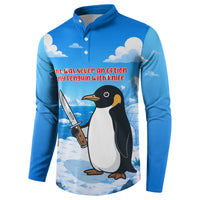 Flight Was Never An Option Funny Penguin With Knife Button Sweatshirt Animal Meme Humor Comic Graphic
