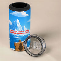 Flight Was Never An Option Funny Penguin With Knife 4 in 1 Can Cooler Tumbler Animal Meme Humor Comic Graphic