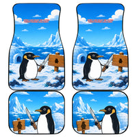 Flight Was Never An Option Funny Penguin With Knife Car Mats Animal Meme Humor Comic Graphic