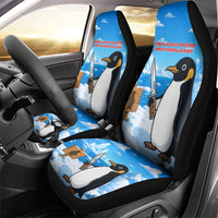 Flight Was Never An Option Funny Penguin With Knife Car Seat Cover Animal Meme Humor Comic Graphic