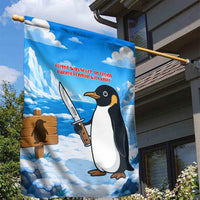 Flight Was Never An Option Funny Penguin With Knife Garden Flag Animal Meme Humor Comic Graphic