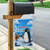 Flight Was Never An Option Funny Penguin With Knife Garden Flag Animal Meme Humor Comic Graphic