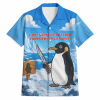 Flight Was Never An Option Funny Penguin With Knife Hawaiian Shirt Animal Meme Humor Comic Graphic