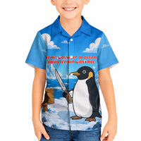 Flight Was Never An Option Funny Penguin With Knife Hawaiian Shirt Animal Meme Humor Comic Graphic
