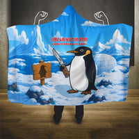 Flight Was Never An Option Funny Penguin With Knife Hooded Blanket Animal Meme Humor Comic Graphic
