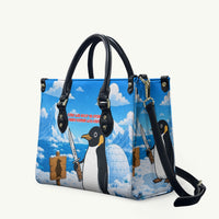 Flight Was Never An Option Funny Penguin With Knife Leather Bag Animal Meme Humor Comic Graphic