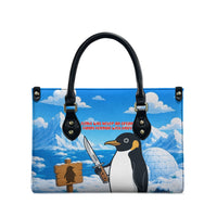 Flight Was Never An Option Funny Penguin With Knife Leather Bag Animal Meme Humor Comic Graphic