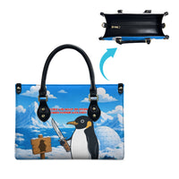 Flight Was Never An Option Funny Penguin With Knife Leather Bag Animal Meme Humor Comic Graphic