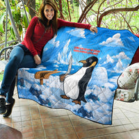 Flight Was Never An Option Funny Penguin With Knife Quilt Animal Meme Humor Comic Graphic