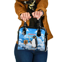 Flight Was Never An Option Funny Penguin With Knife Shoulder Handbag Animal Meme Humor Comic Graphic