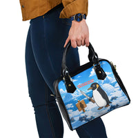 Flight Was Never An Option Funny Penguin With Knife Shoulder Handbag Animal Meme Humor Comic Graphic