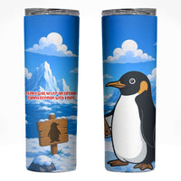 Flight Was Never An Option Funny Penguin With Knife Skinny Tumbler Animal Meme Humor Comic Graphic
