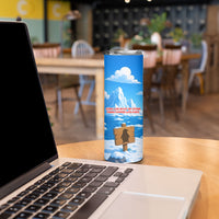 Flight Was Never An Option Funny Penguin With Knife Skinny Tumbler Animal Meme Humor Comic Graphic